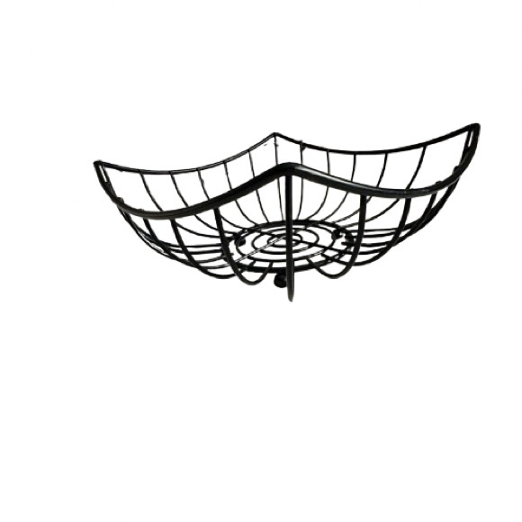 Set Of Metallic Black Wired Geometric Fruit Bowl & Trivet Hot/Cold Plate Stand - Picture 5 of 15